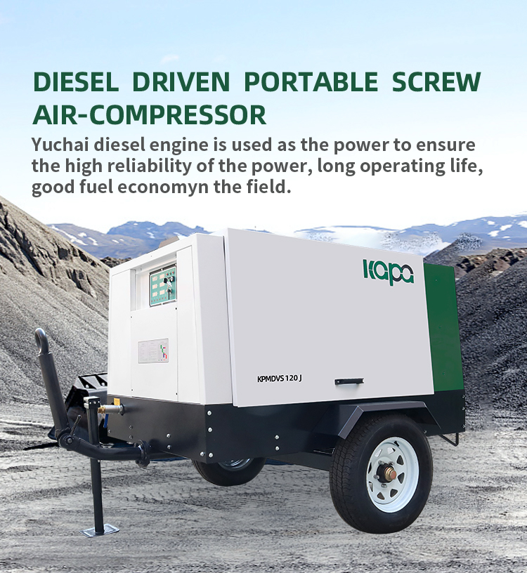 Diesel Driven Portable Screw Air-compressor