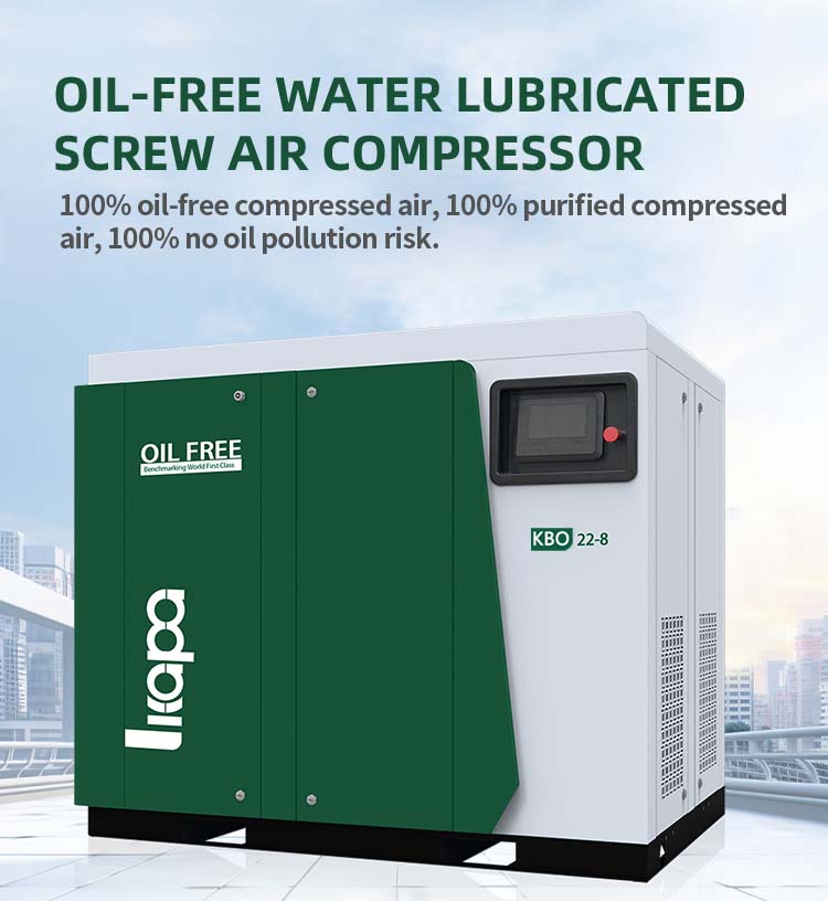 Oil-free water lubricated screw air compressor